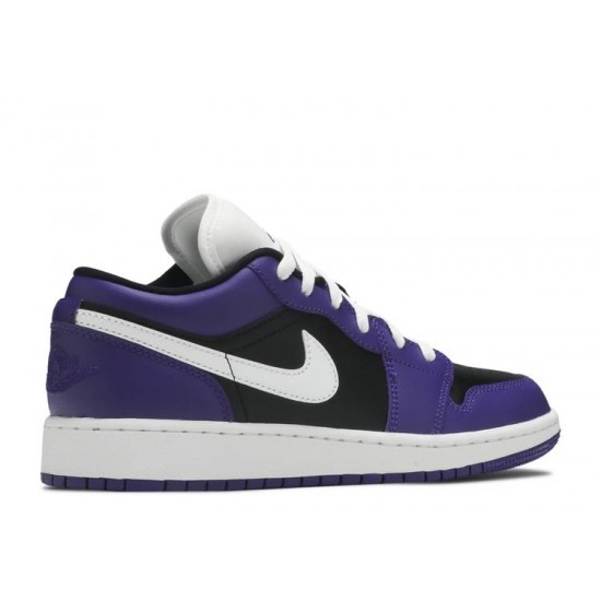 AIR JORDAN 1 LOW GS BLACK COURT PURPLE  553560 501