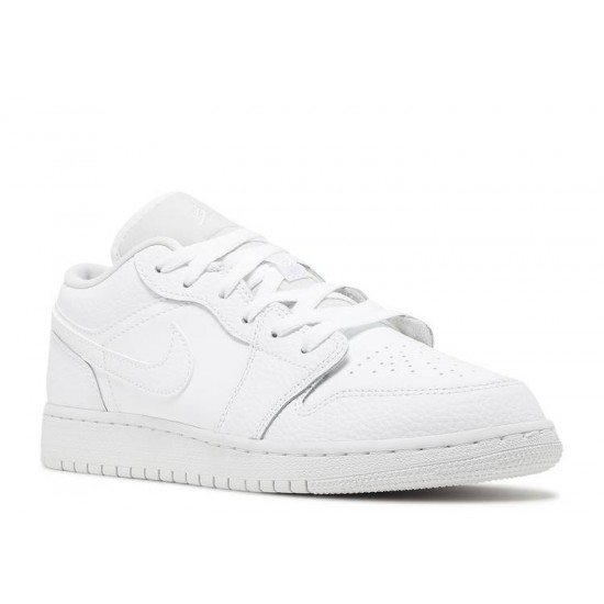 AIR JORDAN 1 LOW GS TRIPLE WHITE  553560 130