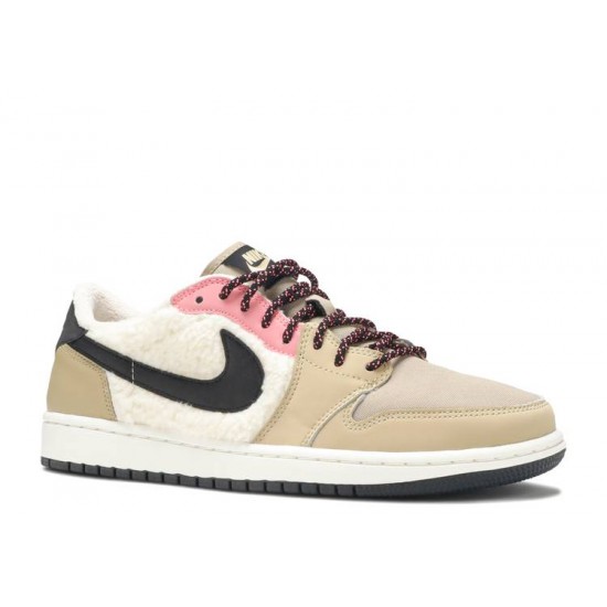 WMNS AIR JORDAN 1 RETRO LOW FLEECE PARACHUTE BEIGE  aq0828 200