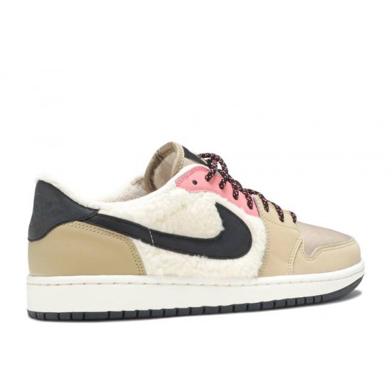 WMNS AIR JORDAN 1 RETRO LOW FLEECE PARACHUTE BEIGE  aq0828 200