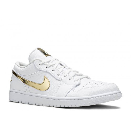 WMNS AIR JORDAN 1 RETRO LOW WHITE METALLIC GOLD  cz4776 100