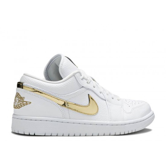 WMNS AIR JORDAN 1 RETRO LOW WHITE METALLIC GOLD  cz4776 100