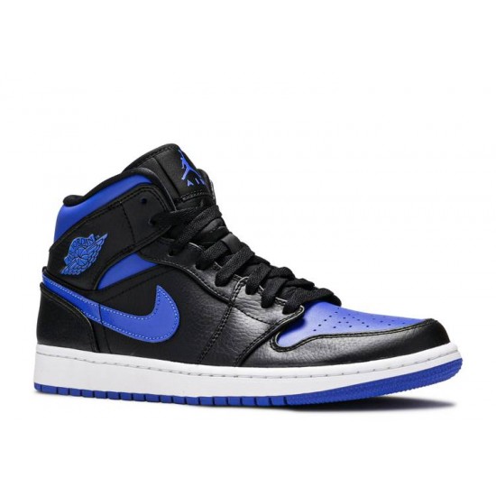 AIR JORDAN 1 MID BLACK HYPER ROYAL  554724 068