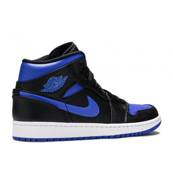 AIR JORDAN 1 MID BLACK HYPER ROYAL  554724 068