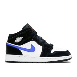 AIR JORDAN 1 MID GS BLACK RACER BLUE  554725 084