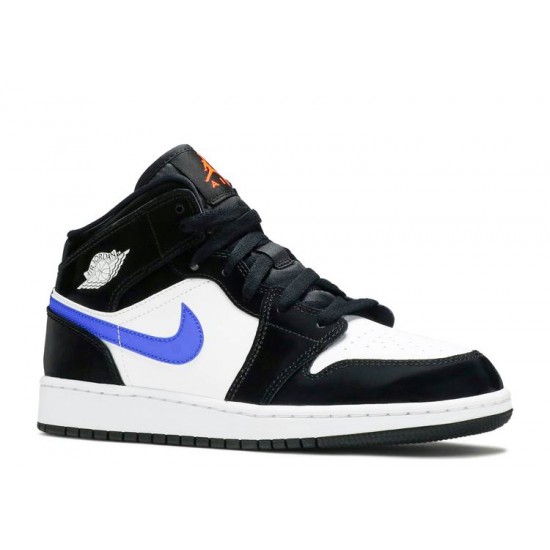 AIR JORDAN 1 MID GS BLACK RACER BLUE  554725 084