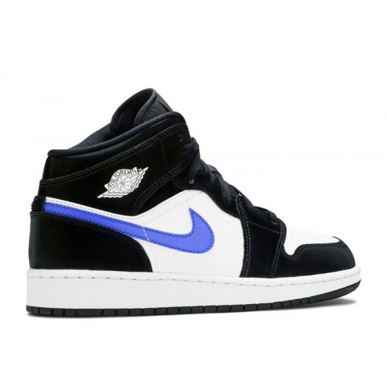 AIR JORDAN 1 MID GS BLACK RACER BLUE  554725 084