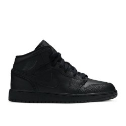 AIR JORDAN 1 MID GS TRIPLE BLACK  554725 091