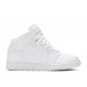 AIR JORDAN 1 MID GS TRIPLE WHITE  554725 130