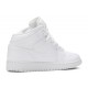 AIR JORDAN 1 MID GS TRIPLE WHITE  554725 130