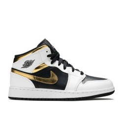 AIR JORDAN 1 MID GS WHITE GOLD  554725 190