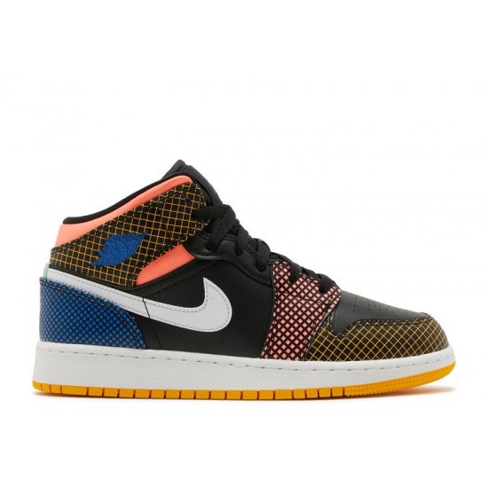 AIR JORDAN 1 MID MMD GS MULTI GRID  dc4092 001