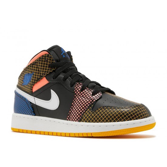 AIR JORDAN 1 MID MMD GS MULTI GRID  dc4092 001