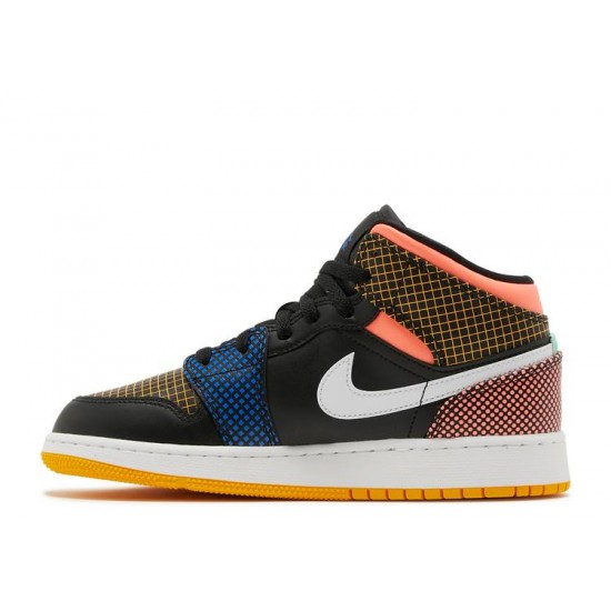 AIR JORDAN 1 MID MMD GS MULTI GRID  dc4092 001