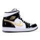 AIR JORDAN 1 MID PATENT BLACK GOLD  852542 007