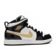 AIR JORDAN 1 MID PATENT PS BLACK GOLD  bq6932 007