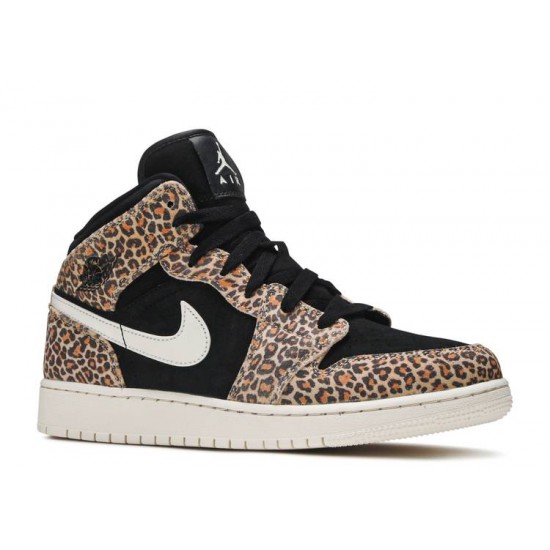 AIR JORDAN 1 MID SE GS LEOPARD  bq6931 021