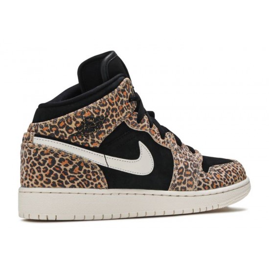 AIR JORDAN 1 MID SE GS LEOPARD  bq6931 021