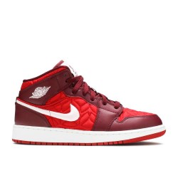 AIR JORDAN 1 MID SE GS RED QUILTED  av5174 600