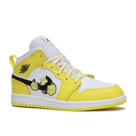 AIR JORDAN 1 MID SE PS ROSE PATCH DYNAMIC YELLOW  av5173 700