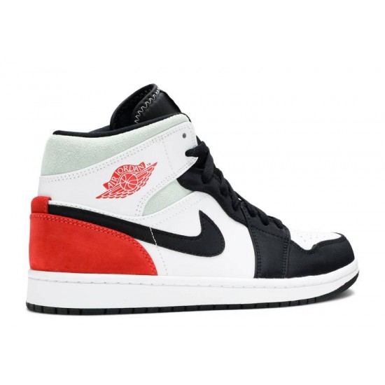 AIR JORDAN 1 MID SE RED BLACK TOE  852542 100