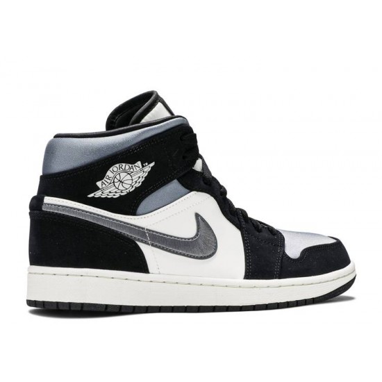 AIR JORDAN 1 MID SE SATIN SMOKE GREY  852542 011