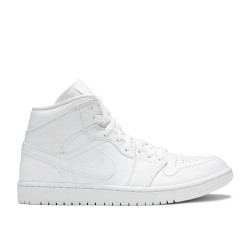 AIR JORDAN 1 MID TRIPLE WHITE  554724 130