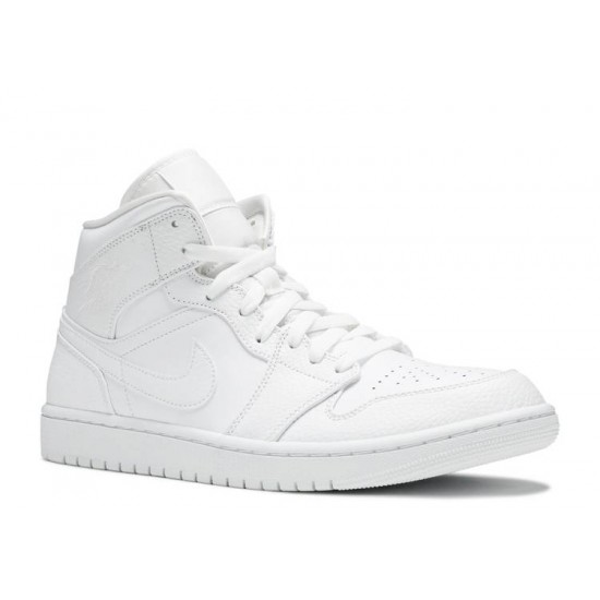 AIR JORDAN 1 MID TRIPLE WHITE  554724 130