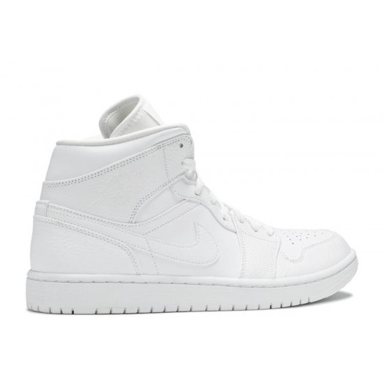 AIR JORDAN 1 MID TRIPLE WHITE  554724 130