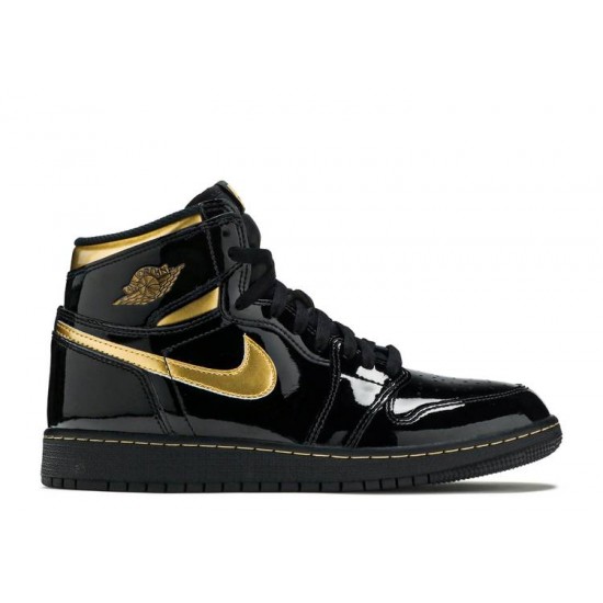 AIR JORDAN 1 RETRO HIGH OG GS BLACK METALLIC GOLD  575441 032