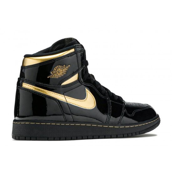 AIR JORDAN 1 RETRO HIGH OG GS BLACK METALLIC GOLD  575441 032