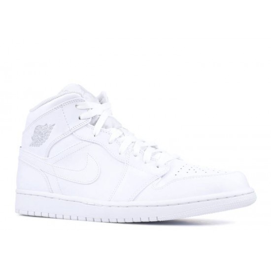 AIR JORDAN 1 RETRO MID TRIPLE WHITE  554724 104