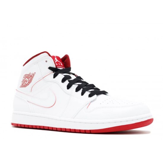 AIR JORDAN 1 RETRO MID WHITE GYM RED  554724 103