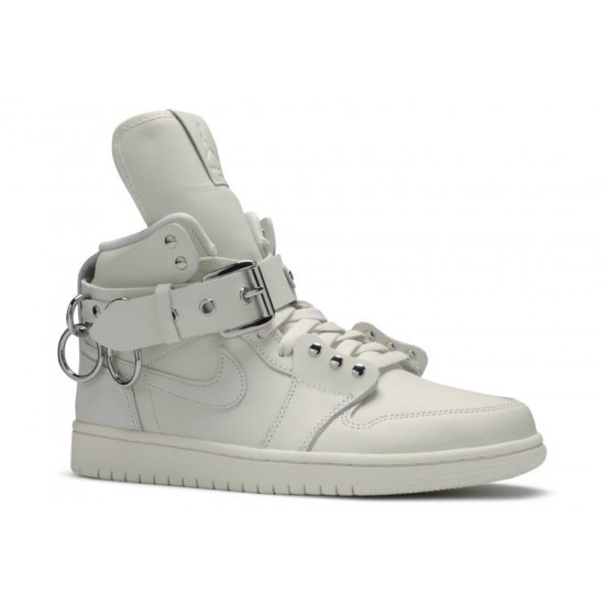 COMME DES GARONNE X AIR JORDAN 1 RETRO STRAP HIGH WHITE  cn5738 100