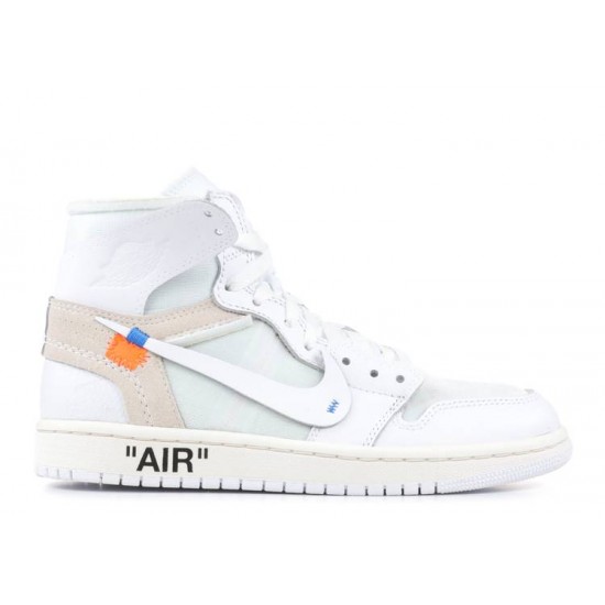 OFF WHITE X AIR JORDAN 1 RETRO HIGH OG BG WHITE 2018  aq8296 100