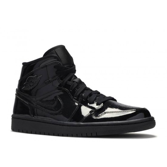 WMNS AIR JORDAN 1 MID PATENT SE TRIPLE BLACK  bq6472 002