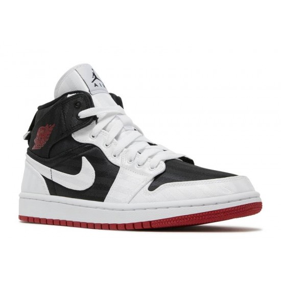 WMNS AIR JORDAN 1 MID SE UTILITY WHITE BLACK GYM RED  dd9338 016