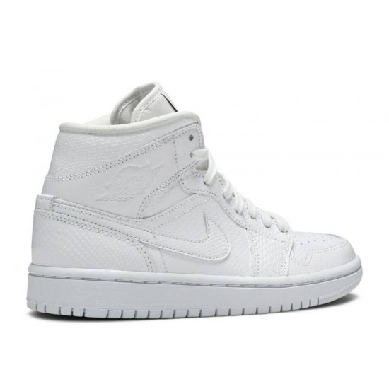 WMNS AIR JORDAN 1 MID WHITE SNAKESKIN  bq6472 110