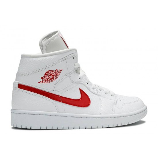 WMNS AIR JORDAN 1 MID WHITE UNIVERSITY RED  bq6472 106