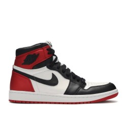 WMNS AIR JORDAN 1 RETRO HIGH SATIN BLACK TOE  cd0461 016