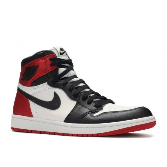 WMNS AIR JORDAN 1 RETRO HIGH SATIN BLACK TOE  cd0461 016