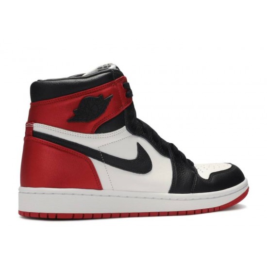 WMNS AIR JORDAN 1 RETRO HIGH SATIN BLACK TOE  cd0461 016