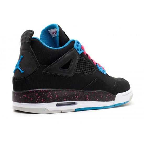 AIR JORDAN 4 RETRO GS BLACK VIVID PINK 487724 019