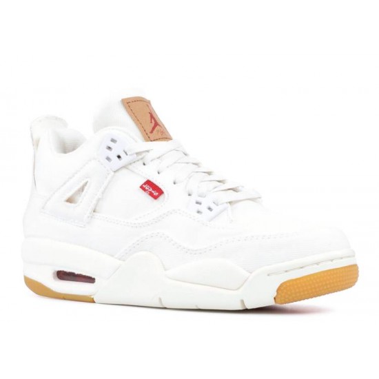 LEVIS X AIR JORDAN 4 RETRO GS WHITE DENIM aq9103 100