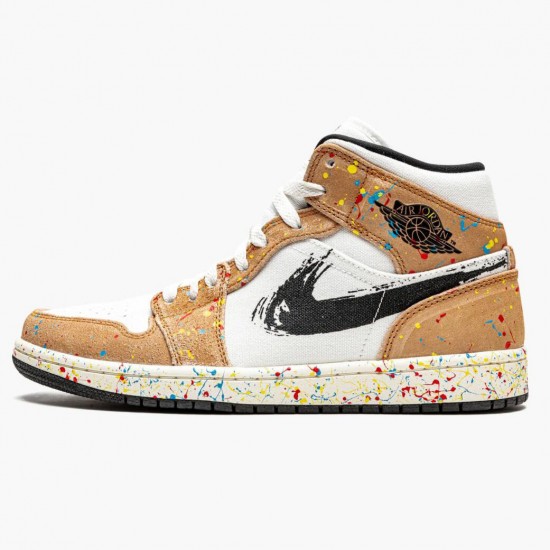 Nike Jordan 1 Mid SE Brushstroke DA8005-100 AJ1 Shoes