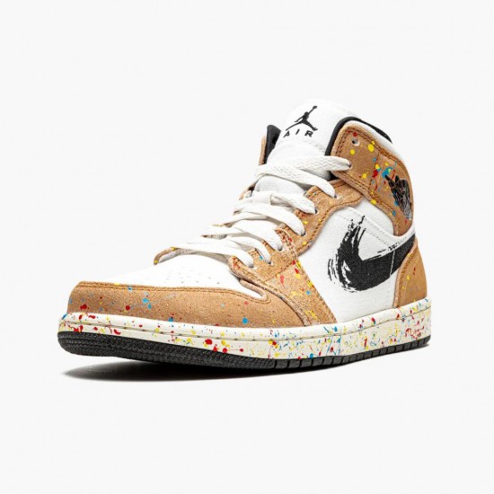 Nike Jordan 1 Mid SE Brushstroke DA8005-100 AJ1 Shoes