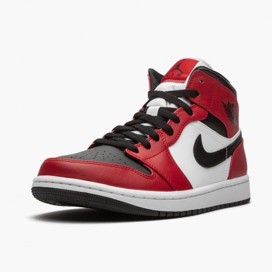 Nike Jordan 1 Mid Chicago Black Toe 554724-069 AJ1 Shoes