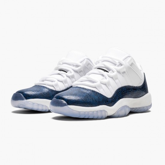 Nike Jordan 11 Low Navy Snakeskin CD6847-102 AJ11 Shoes