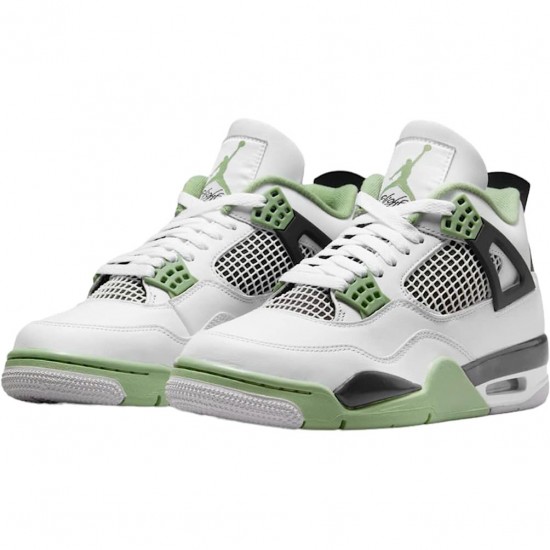 Nike Jordan 4 Retro White Oil Green Dark Ash AQ9129-103 AJ4 Shoes