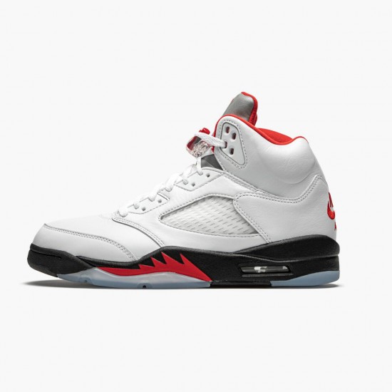 Nike Jordan 5 Retro Fire Red Silver Tongue DA1911-102 AJ5 Shoes